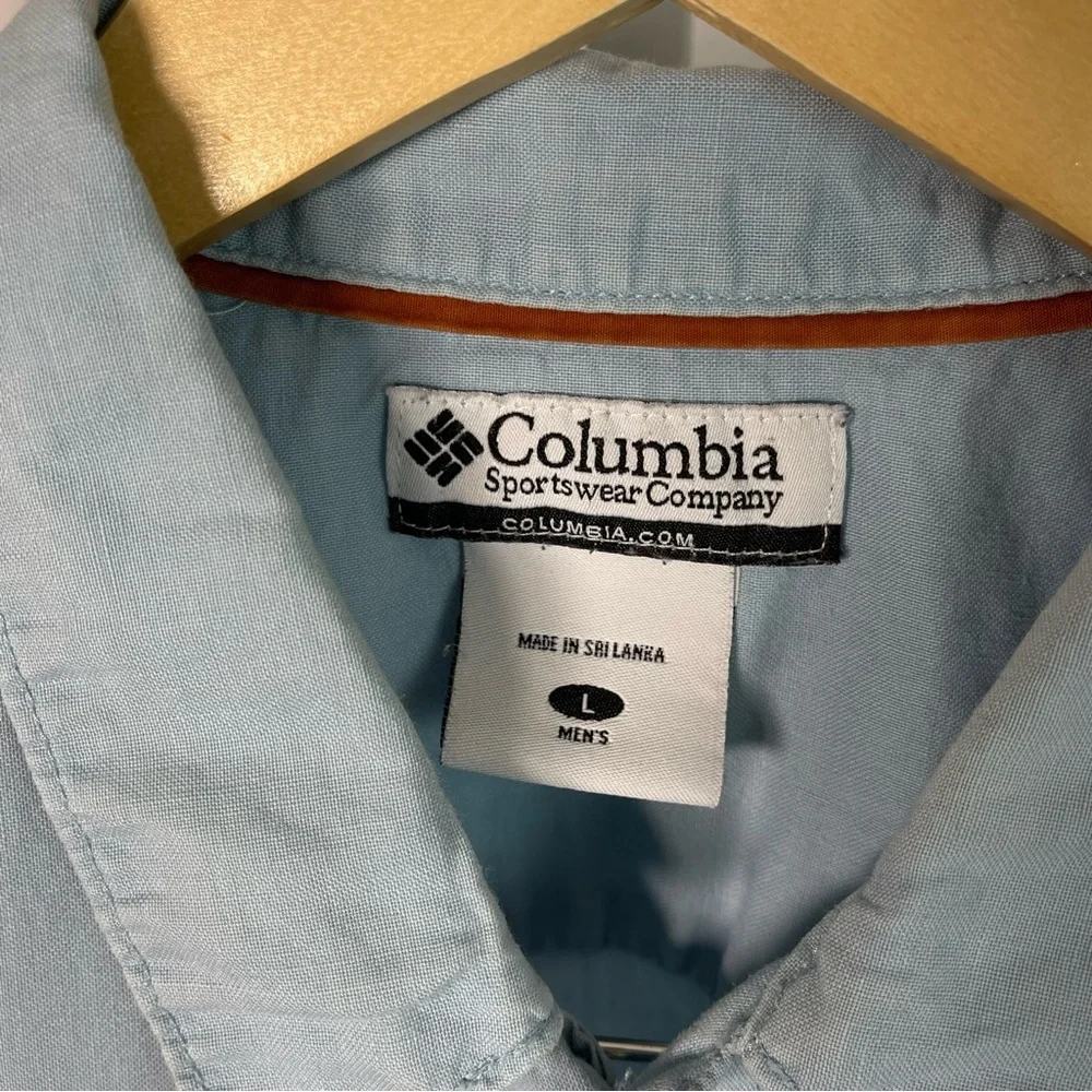 Columbia Men's Large Outdoor Gorp Hiking Button Down Shirt Golf Fishing Active